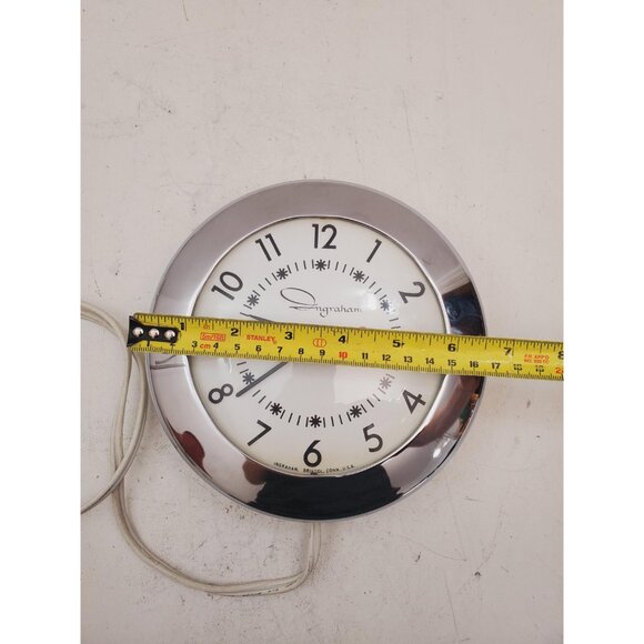 Vintage Mid Century Chrome Wall Clock Wafer Wall clock Kitchen clock - Vintage - Picture 9 of 10